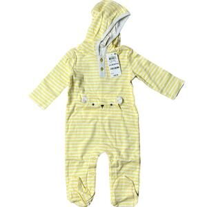First Impressions Baby Boy Bear Yellow Cotton Coverall - Size 3-6 Months - NWT